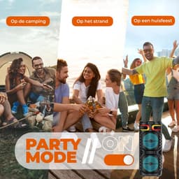 Bluetooth speaker - Party Speaker - Draadloze muziek Box - Speakers - Discolichten - 1200 watt - LED verlichting - Bluetooth - Karaoke - FM radio — thumbnail 5
