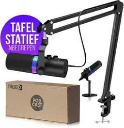 SynergyX SonicFlex Pro ll Microfoon - USB Gaming Microfoon Met Arm XC7 - PC-Gaming - Geschikt voor PC/PS4/PS5 - RGB - Podcast - Gaming - Streaming - Zwart — thumbnail 1