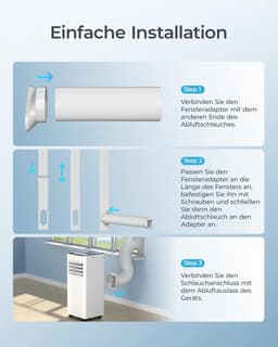Mobiele Airco - Airconditioning - Ventilatoren - Airco Zonder Afvoerslang - Wit — thumbnail 2
