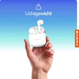 Draadloze Oordopjes Bluetooth 5.3 - Oordopjes met Microfoon - Lange Batterijduur - Ergonomische & Stevige Pasvorm - Witte EarBuds — thumbnail 3