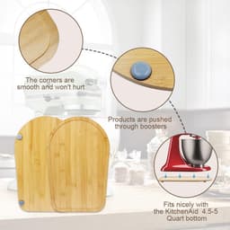 Bamboe Glijplank voor Keukenmachines 4.5-5 Qt - Verplaatsbare Onderlegger voor Roermachines — thumbnail 5