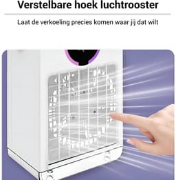 LotaHome - Mini Airco - Luchtkoeler - Ventilator - Mobiele Airco - Airconditioning - Aircooler - Tafelventilator - Met Afstandsbediening, Timer en Display - Fluisterstil - Lekvrij - Met Verlichting - 3 Snelheden - Koelen, Blazen en Bevochtigen - Wit — thumbnail 3