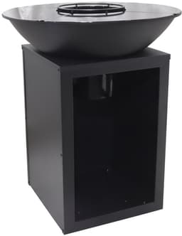Vente-unique Barbecue plancha brasero op houtskool met opbergruimte 80 x 80 x 96 cm, zwart - IGNOS — thumbnail 3