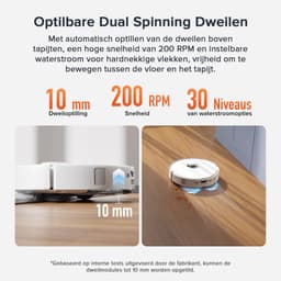 Roborock Qrevo Curv S5X Robotstofzuiger met dweilfunctie en hebare dweil– 18500Pa HyperForce zuigvermogen– Afzuigstation–75 °C Warmwatermopwas–Intelligente Vuilherkenning–Spraakassistent –All-in-one Dock–Qrevo MaxV Upgrade — thumbnail 2