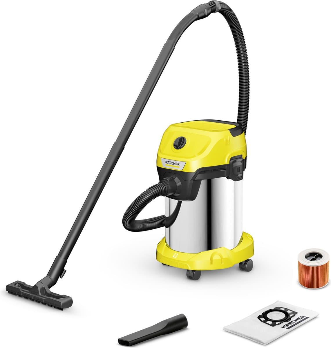 water- en stoftankstofzuiger 19l 1000w geel - karcher - 16281410 — afbeelding 1