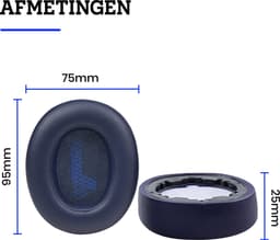 Oorkussens Geschikt Voor JBL Live 650BT NC / 660 NC Koptelefoon - 2 Stuks - Zacht Schuim - Eiwitleer - Donkerblauw — thumbnail 5
