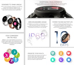 HiFuture Aura Smartwatch dames, 1,08 inch roestvrijstalen AMOLED-display, Stappenteller, Hartslagmeter, polshartslagmeter, echte Sp02-sensoren, IP68 waterdicht, activiteitenteller, magnetische lading compatibel met Android en iOS, kleur (Zilver) — thumbnail 4