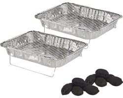 La Dehesa Eenmalig gebruik wegwerp BBQ/Barbeque grills - 2x - 42 x 30 x 5 cm