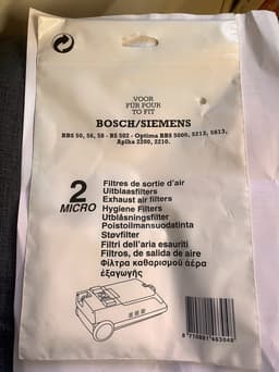 Universele Bosch / Siemens Motor filter setje 2st, BBS50, Optima, Alpha 20 — thumbnail 1