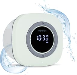 MEDION S66884 Douche radio met Bluetooth (badkamerradio, FM radio, zuignap, LED display, IPX6 waterproof, geïntegreerde oplaadbare batterij, MD43884) groen — thumbnail 1