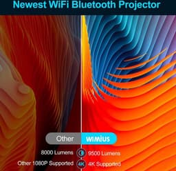 Luxe Beamer – Full HD 4K – Projector – 5G WiFi – Thuisbioscoop – Mini Beamer – 360° Flip Functie – Bluetooth 5.1 – Draadloos – 15.000 Lumen — thumbnail 3