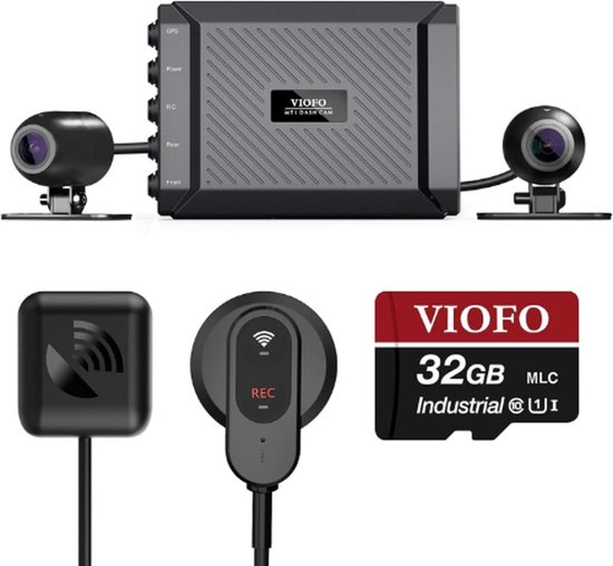 Luxe Dashcam Motor Pro – Motocam – Camera Motorfiets – Met GPS & WiFi – Waterdicht – 1080P – Micro SD Inbegrepen – Zwart — afbeelding 1