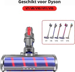 Stofzuigermond - Geschikt voor Dyson steelstofzuiger - Dyson V15 - V10 - V8 - V7 - Led - Universele Stofzuigermond - Zachte Borstel - Parketborstel — thumbnail 2