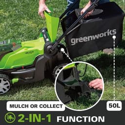 Greenworks 24+24volt=48 Volt accumaaier G24X2LM41, incl. 2x 2-AH Accu & lader — thumbnail 4