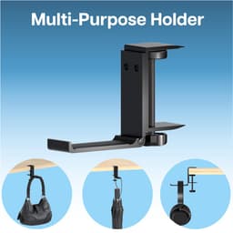 MMOBIEL Koptelefoon Houder voor onder Bureau – Koptelefoon Standaard – Verstelbare Headset Stand – Headset Hanger – Hoofdtelefoon Headset Houder Bureau – Universele Koptelefoon Haak - Zwart Aluminium — thumbnail 5