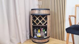 Houten Wijnrek met LED Verlichting - Compacte Barkast voor Wijn en Bier — thumbnail 4