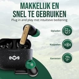 House of Marley Little Bird Draadloze Oordopjes - Bluetooth Oortjes Draadloos - 24 uur Batterijduur - Eco Friendly Design - Quickcharge - Touchbediening - Zwart — thumbnail 2