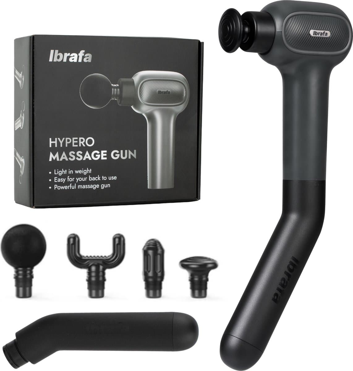 Ibrafa Hypero Massage Gun Professioneel - inclusief AI technologie - extra afneembare handvat - Massage pistool - Sport en Relax Massage Apparaat — afbeelding 1