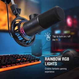 FIFINE K658 - Gaming Microfoon Dynamische - Podcast Streaming PC PS4 PS5 - USB RGB - Zwart — thumbnail 5