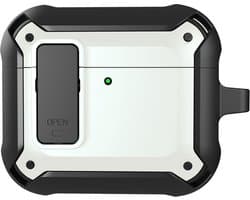 Telestore - Hoesje geschikte voor AirPods 4 / AirPods 5 - TPU hybride hoesje Beschermhoes - Shockproof AirPods 4 / 5 Cover - AirPods 4 / 5 Hoesje - Geschikt voor Apple AirPods 4 en AirPods 5 - wit - hard en TPU cover