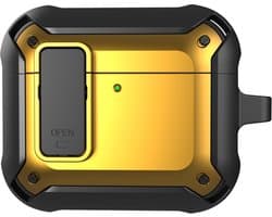 Telestore - Hoesje geschikte voor AirPods 4 / AirPods 5 - TPU hybride hoesje Beschermhoes - Shockproof AirPods 4 / 5 Cover - AirPods 4 / 5 Hoesje - Geschikt voor Apple AirPods 4 en AirPods 5 - goud /geel - hard en TPU cover