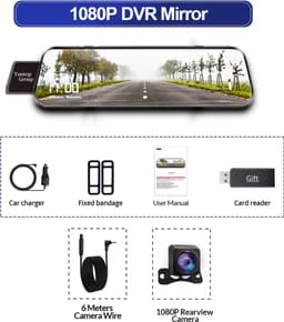 Dashcam Met Achteruitrijcamera - 4k - 10 Inch - IPS-touchscreen - Spiegelcamera Voor Auto - Touchscreen - Videorecorder - Achteruitkijkspiegel - Dashcam -Voor En Achter Camera - Spiegel - Bewegingsdetectie en Parkeerstand - — thumbnail 1