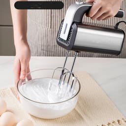 Handmixer met 5 Snelheden – Extra Krachtig 500W – Dubbele Kloppers & Deeghaken – Compacte Keukenmachine – Elektrische Handklopper – Zwart – Incl. Accessoires — thumbnail 3