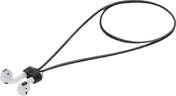 kwmobile magnetische band geschikt voor Apple Airpods 1 / 2 / 3 / 4 / Pro 1 / Airpods Pro 2 - Siliconen strap voor draadloze oordopjes - 80 cm lang - In zwart — thumbnail 1
