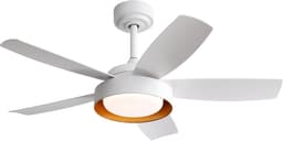 Plafondventilator Met Lamp - Ø 106cm - 5 ABS Bladen - Met Afstandsbediening - LED's Light - Geschikt voor de woonkamer en de slaapkamer - Wit — thumbnail 1