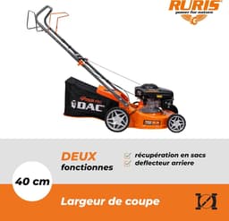 Thermische Grasmaaier - Zelfrijdende Grasmaaier - Gazon Onderhoud - 4-takt Motor 3.3 pk - 40 cm Maaibreedte - Oranje — thumbnail 5