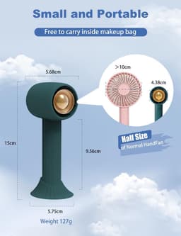 Draagbare Handventilator met Aromatherapie - USB Oplaadbaar - 2000mAh Batterij - 3 Snelheden Verstelbaar - Reizen Make-up - Persoonlijke Koeling Buiten Turbo fan — thumbnail 5
