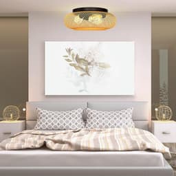 KZQ Plafondventilator met verlichting bamboe look 50cm transparante bladen met afstandsbediening — thumbnail 5