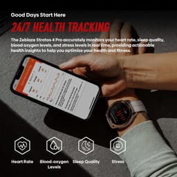 Zeblaze Stratos 4 Pro Smartwatch - Offline kaartnavigatie - GPS - Slaapmonitor - Belfunctie - LED Zaklamp - 170+ Sportmodi- 5ATM - Hartslag/Slaapmeter/SpO2 - IOS & Android - Zwart — thumbnail 5