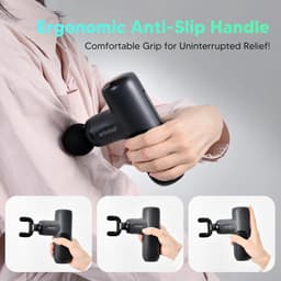 Mini Massage Gun - Spier Massager Draagbaar - Spierpijn Verlichten - Lichtgewicht Krachtig - 8 uur batterij - Zwart — thumbnail 2