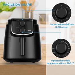 Heteluchtfriteuse - Airfryer Frituurpan - Gezond Frituren - Dubbele Wartel Technologie - 35 Liter - Zwart — thumbnail 4