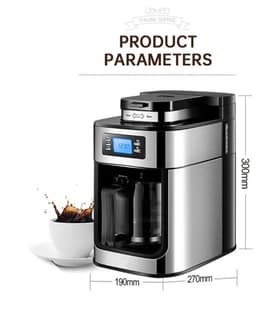 Rolu 2-in-1 Koffiemachine Met Bonen – Koffiemachine – Verse Filterkoffie – 10 Koppen Koffie – LED Display - Extractietemperatuur Van 92°C – Geen Papieren Filters — thumbnail 5