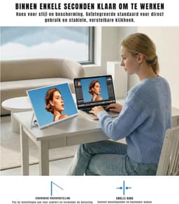 AHD® Professionele Portable Monitor - USB-C - 15.6 Inch - Draagbare Monitor - Portable Monitor Voor Laptop - Wit - 36cm x 21cm x 1cm — thumbnail 3