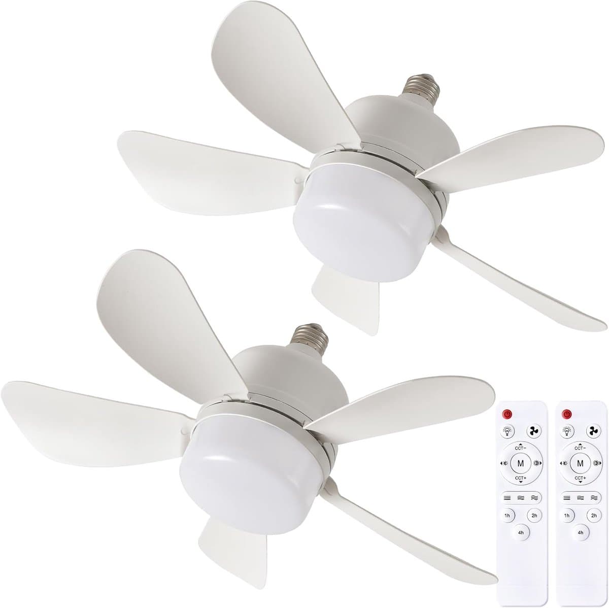 2-delige plafondventilatorset met afstandsbediening, schroefbevestiging, dimbare verlichting, 3 kleuren 3000K-6000K, geschikt voor slaapkamers, woonkamers, keukens, garages en eetkamers. — afbeelding 1