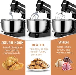 Keukenmachine - Mixer Foodprocessor - Bakken En Koken - Krachtige 1000W Motor - 5 Liter Kom - Zwart — thumbnail 5