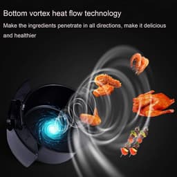 Kleine Oven - Mini Oven Airfryer - Snel Koken - Snelle Heteluchtcirculatie - 2L Inhoud - Zwart — thumbnail 4