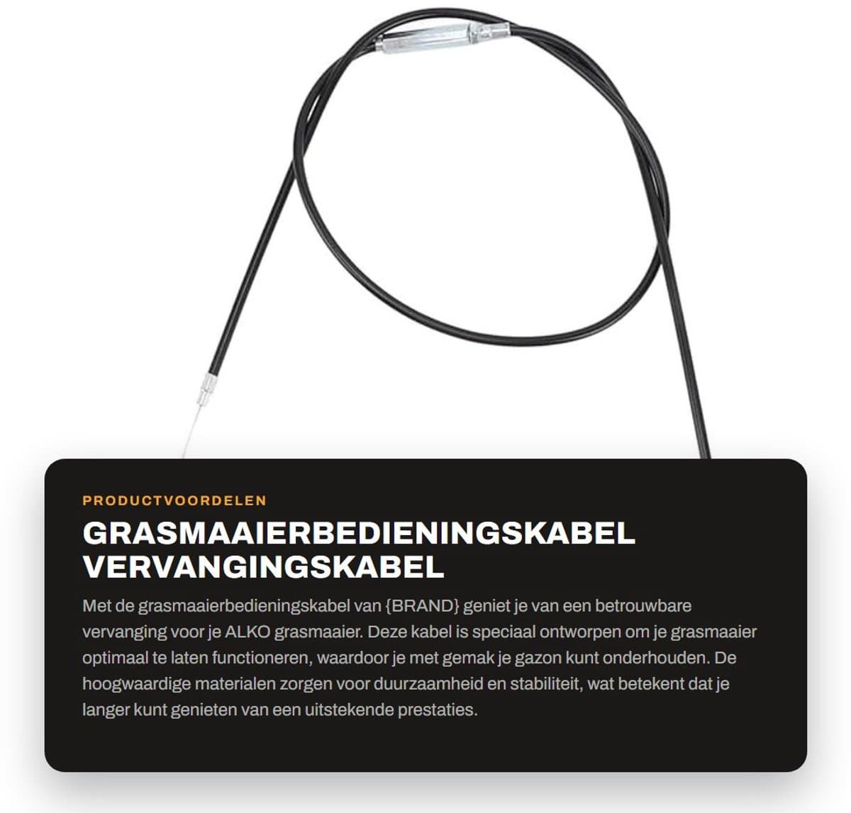 Dailygoods- Grasmaaierbedieningskabel 1,4 M - Vervanging - Tuingas - Tractiemotor - Hoogwaardig Rubber/Staal - Flexibel en Duurzaam - Bedieningskabel — afbeelding 1