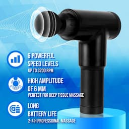 Massage Gun - Spierherstel Apparaat - Spierontspanning Herstel - Borstelloze Motor - 17 x 6.9 x 22 cm - Zwart — thumbnail 4