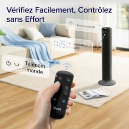 Torenventilator - Stille Ventilator - Verkoeling in Huis - 90 Graden Oscillatie - 92 cm - Grijs — thumbnail 3