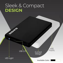 Draagbare Externe Harde Schijf - Externe HDD Opslag - Bestanden Opslaan - Snelle Gegevensoverdracht - 1 TB - Zwart — thumbnail 3