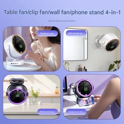Ventilatoren-mini ventilator-Krachtige Tafelventilator met Turbo Airflow - 100 Snelheden - Oplaadbare USB Ventilator met LED Display - 10 Uur Batterij - Stille Bureauventilator voor Slaapkamer en Kantoor — thumbnail 5