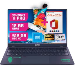 Office Laptop 15.6 Inch Full HD IPS - Intel N95 - 12GB DDR5 RAM - 512GB SSD - Windows 11 Pro - Microsoft Office 2024 - GMR Notebook voor Studie, School, Office, Internet, E-mail, Thuiswerken en Zakelijk Gebruik — thumbnail 1