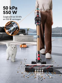 Novari Draadloze stofzuiger - Vacuüm cleaner - Zonder zak - Snoerloze Steelstofzuiger - Meerder opzetstukken - 550 W - 45 min — thumbnail 2