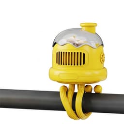 Handventilator met Octopus - Baby Kinderwagenventilator - bladloze handventilator voor kinderen - stille ventilator met 3 Standen - met LED Nachtlampje - USB Oplaadbare - Voor Autostoeltje, Wieg, Slaapkamer En Op Reis - geel — thumbnail 1