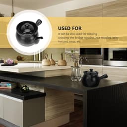 Bread Maker Bread Maker Ceramic Casserole with Side Handle Chinese Medicine Pot Frying Pan Tea Kettle Pitcher Dispenser Cooking Pot for Medicine Soup Bread Pan Bread Pan — thumbnail 2