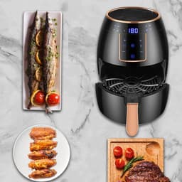 Airfryer 5.5L - Heteluchtfriteuse Olievrij - Gezond Koken - Snelle Luchtcirculatie - 5.5 liter - Rood — thumbnail 3